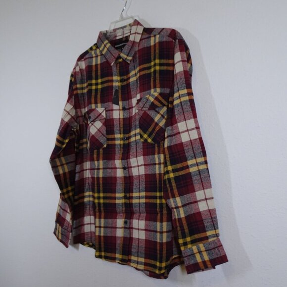 Molokai Surf Co Flannel Shirt Men's Size M Red Plaid Long Sleeve Outdoor - Picture 3 of 8